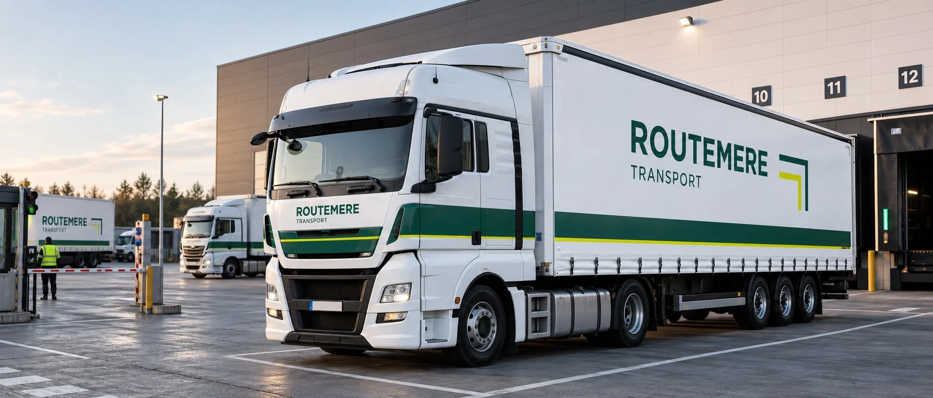 Ein Routemere Sattelzug auf dem modernen Betriebshof